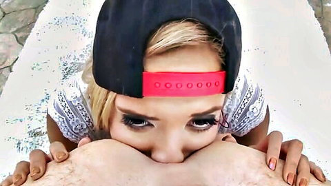 Kissa Sins blonde in close-up rimjob POV action