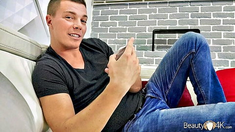 Stacy Cruz Beauty4K scene with muscular male model lounging casually