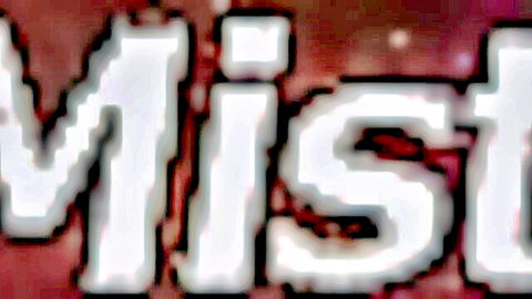 Pixelated white 'MISTRESS' logo text on red starry background