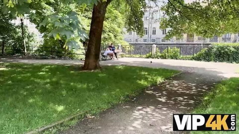 Denis Marti outdoor park encounter with brunette on VIP4K