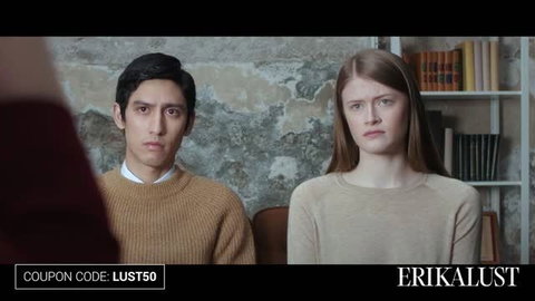 Erika Lust compilation thumbnail with couple in sweaters facing camera