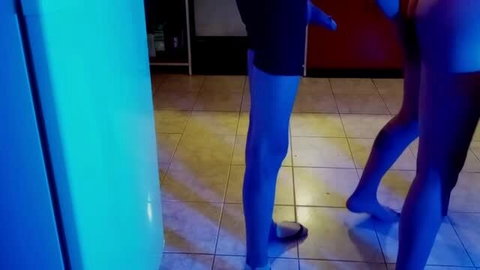 Hot stepdaughter teasing her stepdad in tight shorts