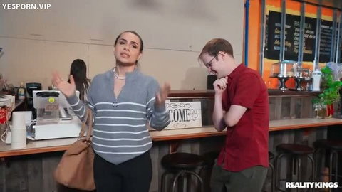 Sandy Love confronts barista in coffee shop confrontation scene