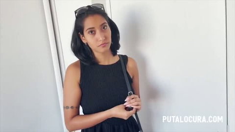 Pris Angel in black dress caught on street thumbnail