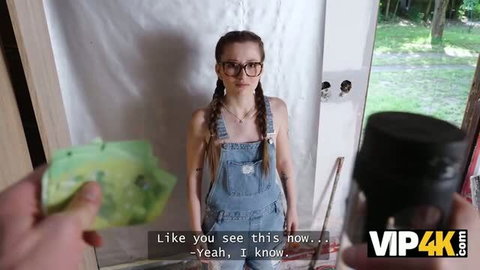 18yo teen in overalls ready for anal scene