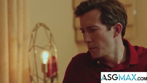Trevor Brooks in red polo shirt looking down, college jock scene thumbnail