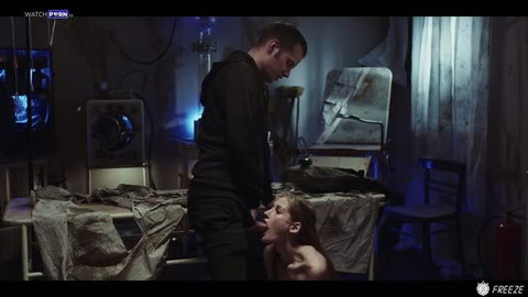 Tiffany Tatum giving blowjob in horror scene from Ghost Hunter Freeze
