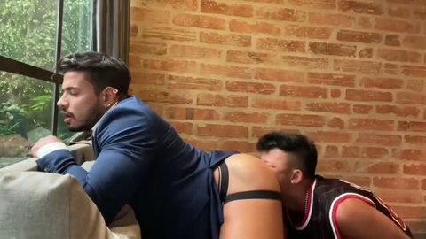 Colombian stepbrothers in anal rimming scene