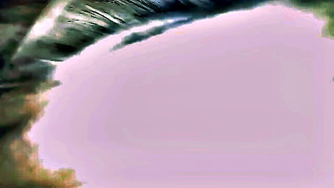 Macro close-up of human eye showing pink conjunctiva and dark eyelashes