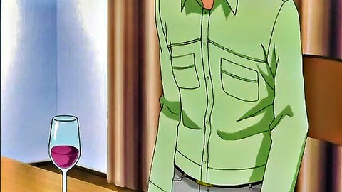 Hentai Diaries Pt.1 thumbnail: Anime man in green shirt holding red wine glass