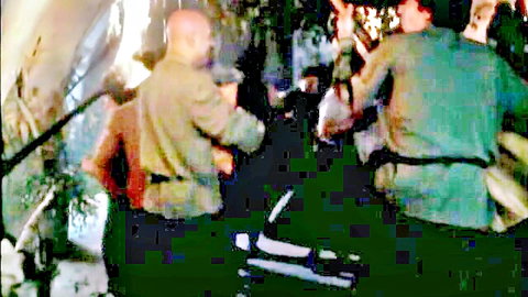 Sandra Nova gangbanged by wild uniformed studs in intense group scene