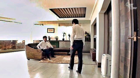 Ayame Kinoshita in GVH-329: Suited men in tense living room scene, JAV milf education theme