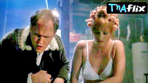 Lisa Blount in white bra underwear scene from Out Cold movie