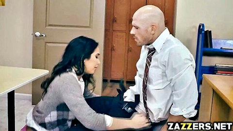Professor Johnny and Karlee in intimate office pussy licking scene