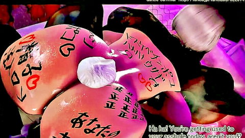 Hentai girl with big ass getting anal fucked and creampied, cum oozing from stretched asshole.