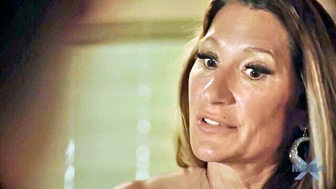 Blonde MILF with glossy open mouth and sultry eyes craving cock
