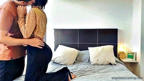 Emi 19yo Buenos Aires in steamy casting hug with big ass