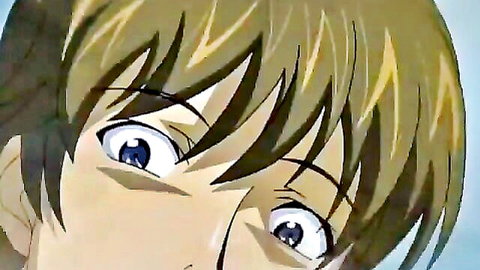 Wide-eyed anime girl with brown hair in excited expression from Menage a Twins hentai