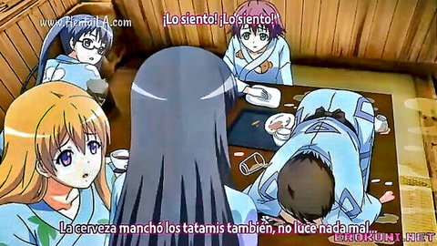 Anime hentai scene: Clothed characters at dinner table in Eroge! H Mo Game Mo Kaihatsu Zanmai 6