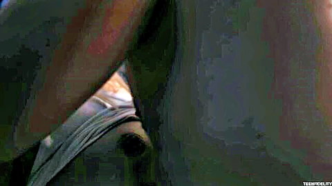 Skinny blonde teen schoolgirl with small tits sucks cock in uniform POV