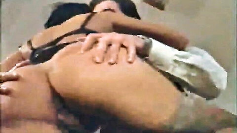 Italian secretary in black lingerie fucked from behind in office