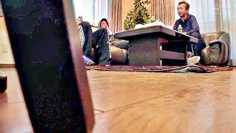 Asian family relaxing casually in living room, JAV preview