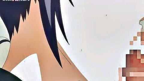 Seductive anime MILF with long black hair and curvy figure in erotic hentai pose