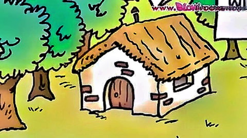 Cartoon cottage house in green forest, Hanime Group 146 hentai scene