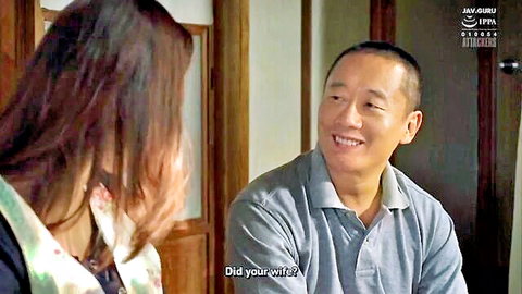 Saeko Matsushita in My Landlord JAV, seductive apron chat with tenant