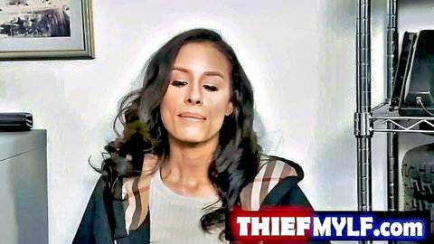 Kylie Le Beau in office interrogation as thief milf