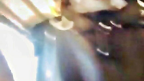 Blonde big tits woman giving blowjob to driver in car amateur POV